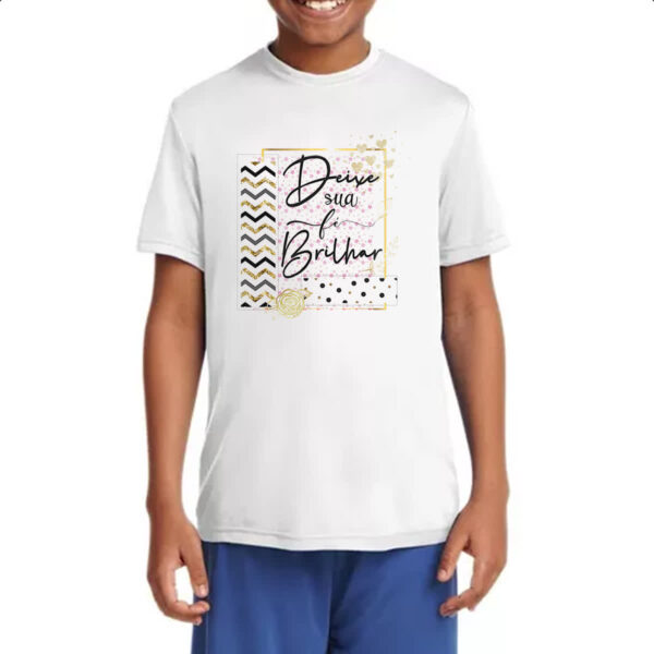 Camiseta Infanto Juvenil Gospel Deixe a fe brilhar - Imagem 4