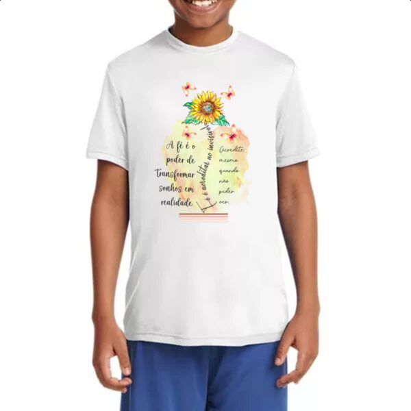 Camiseta Infanto Juvenil Gospel Sonhos em realidade - Imagem 4
