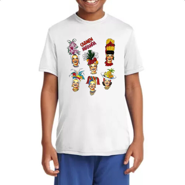 Camiseta Infanto Juvenil Carmen Miranda Chapeus Arte - Imagem 4