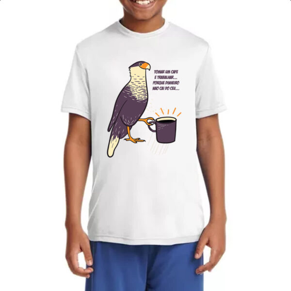 Camiseta Infanto Juvenil Carcara Cafe Trabalho - Imagem 4