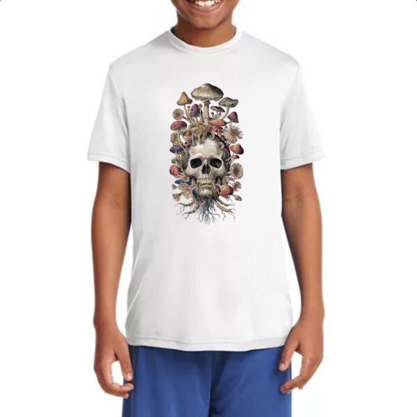 Camiseta Infanto Juvenil Caveira e cogumelos - Imagem 4