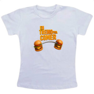 Camiseta Infanto Juvenil Eu treino pra comer
