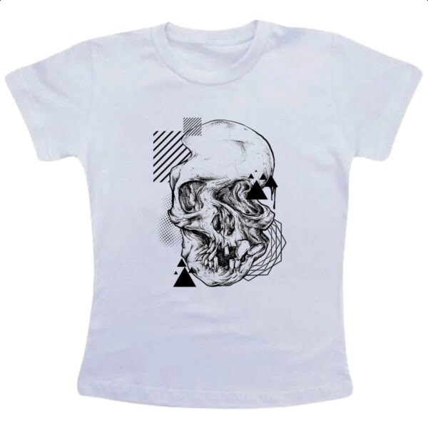 Camiseta Infanto Juvenil Geometric Skull Caveira