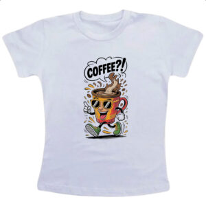 Camiseta Infanto Juvenil Cafe andando e perguntando