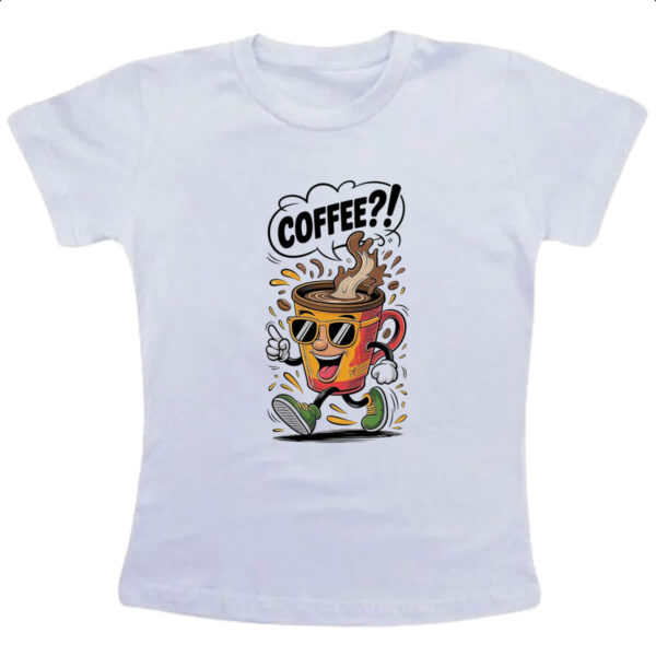 Camiseta Infanto Juvenil Cafe andando e perguntando