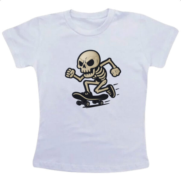 Camiseta Infanto Juvenil Caveira Halloween de Skate