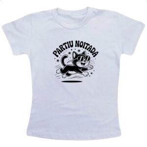 Camiseta Infanto Juvenil Partiu Noitada Gato