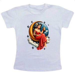 Camiseta Infanto Juvenil Diva na Lua tomando uma