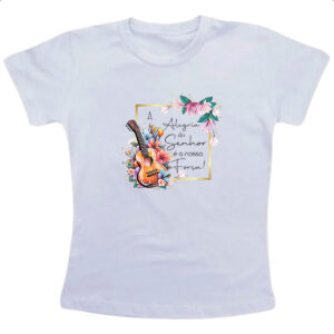 Camiseta Infanto Juvenil Gospel Alegria nossa forca