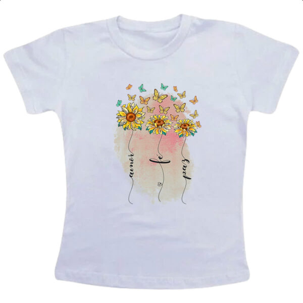 Camiseta Infanto Juvenil Gospel Amor Fe Paz