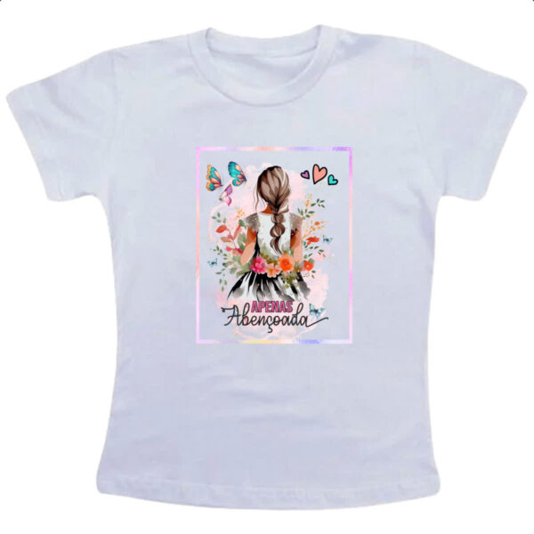 Camiseta Infanto Juvenil Gospel Apenas abencoada