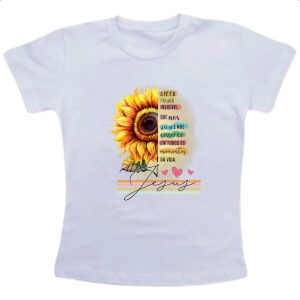 Camiseta Infanto Juvenil Gospel Girassol a Fe