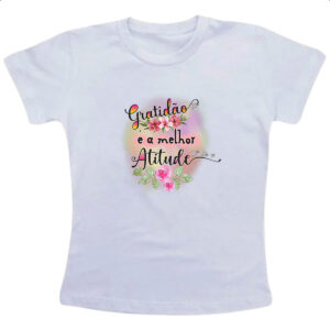 Camiseta Infanto Juvenil Gospel Gratidao melhor atitude