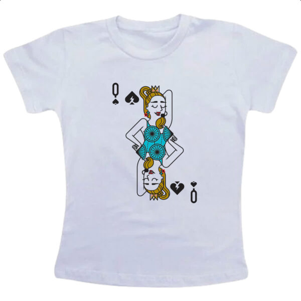 Camiseta Infanto Juvenil Baralho Rainha Madonna