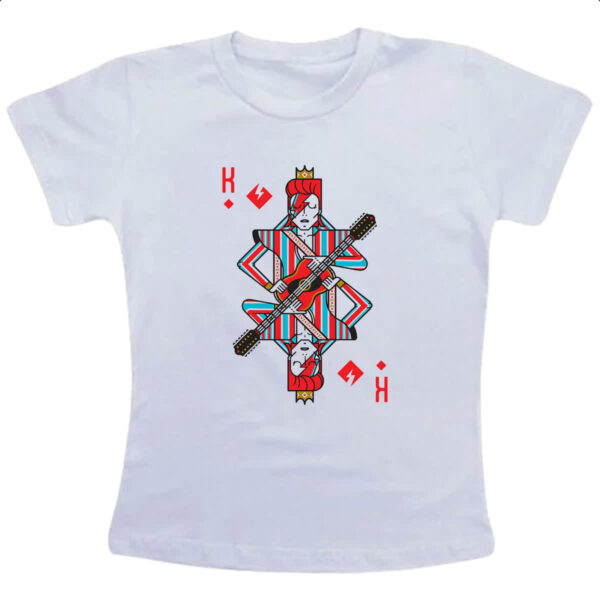 Camiseta Infanto Juvenil Baralho Rei David Bowie