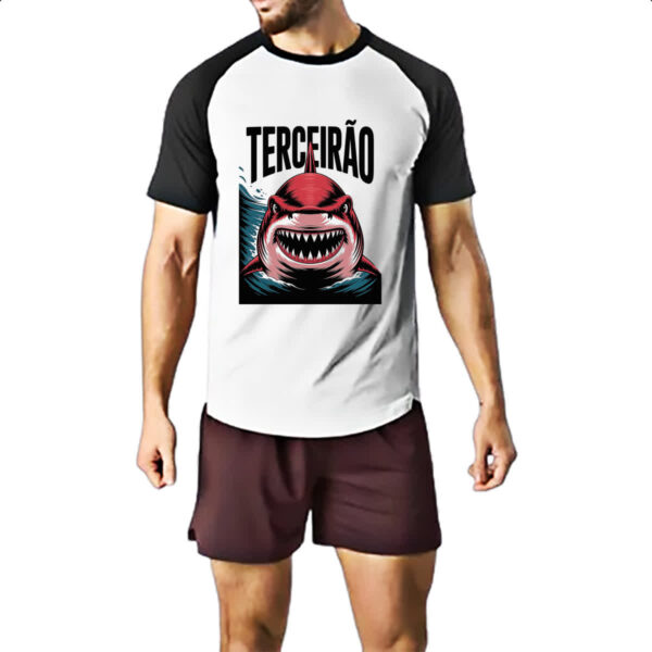 Camiseta Raglan Terceirao Megalodon - Imagem 2