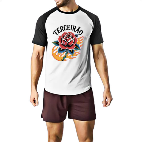 Camiseta Raglan Terceirao Rosa Flamejante - Imagem 2