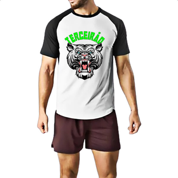 Camiseta Raglan Terceirao Tigre rugindo - Imagem 2