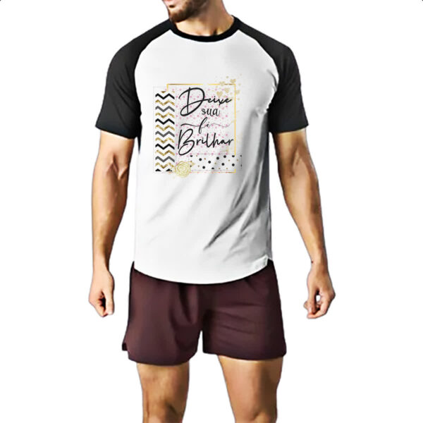 Camiseta Raglan Gospel Deixe a fe brilhar - Imagem 2