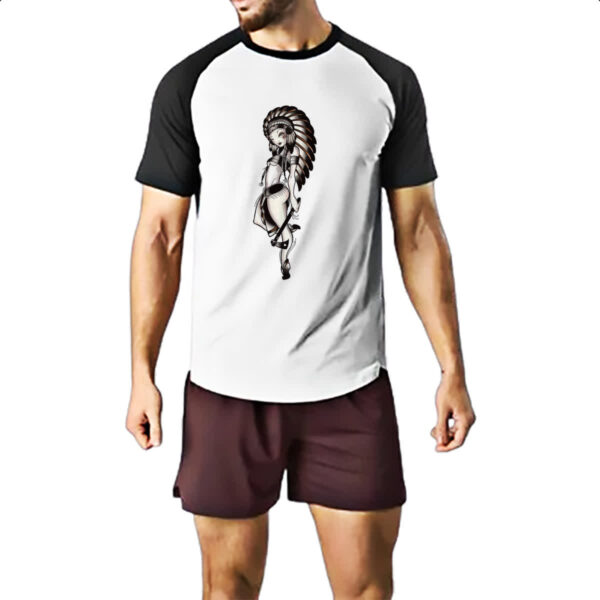 Camiseta Raglan India Nativa Americada - Imagem 2