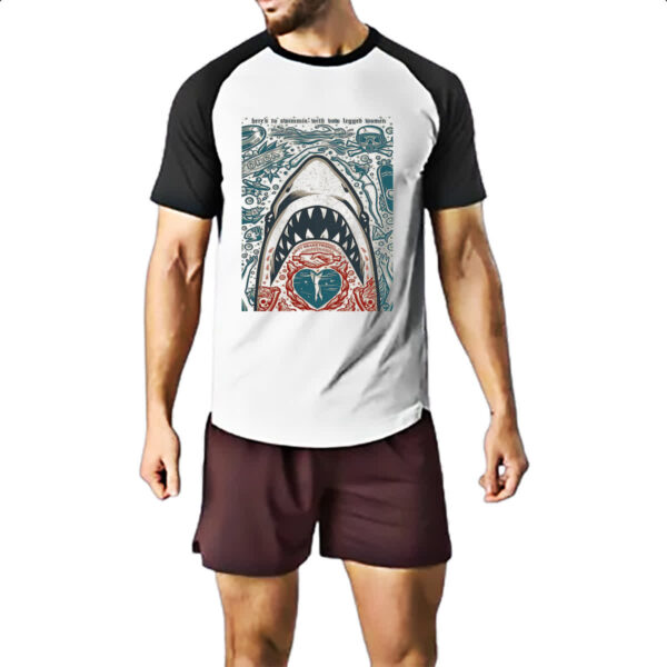 Camiseta Raglan Nostalgia Tubarao Poster Arte - Imagem 2
