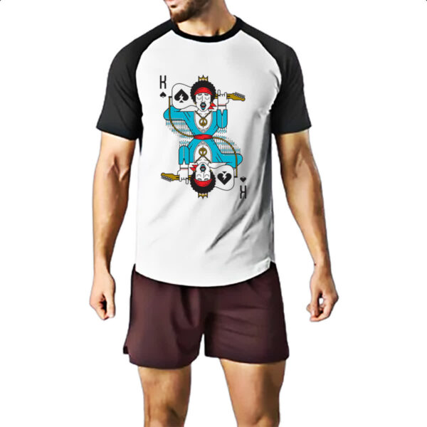 Camiseta Raglan Baralho Rei Jimi Hendrix - Imagem 2