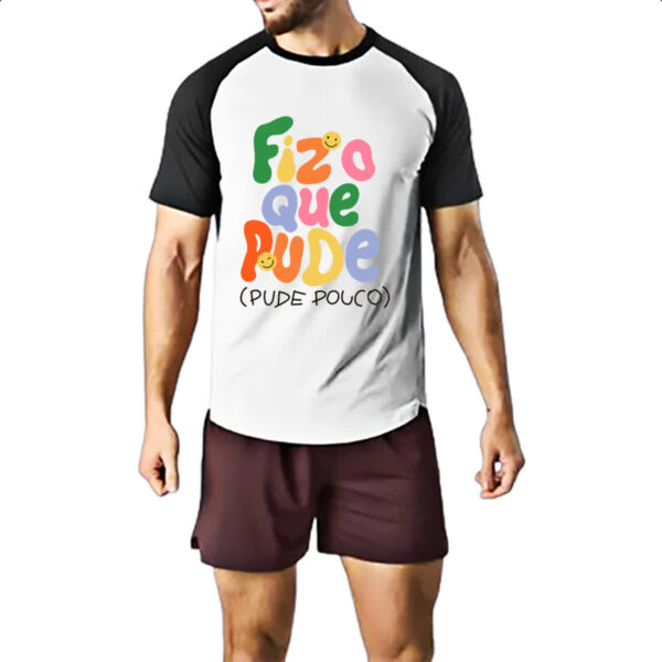 Camiseta Raglan Fiz o que pude e pude pouco - Imagem 2