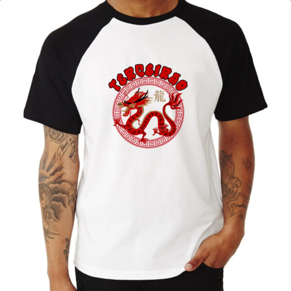 Camiseta Raglan Terceirao Dragao Chines - Imagem 3
