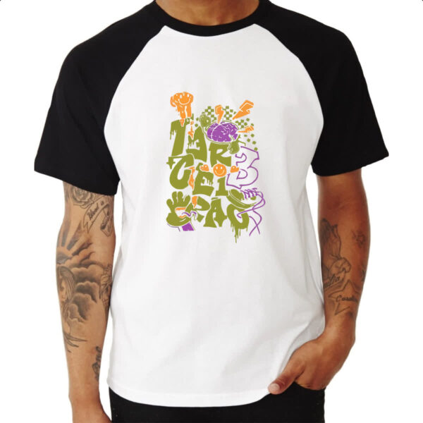 Camiseta Raglan Terceirao Grafite cerebro - Imagem 3