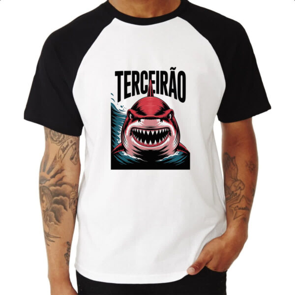 Camiseta Raglan Terceirao Megalodon - Imagem 3