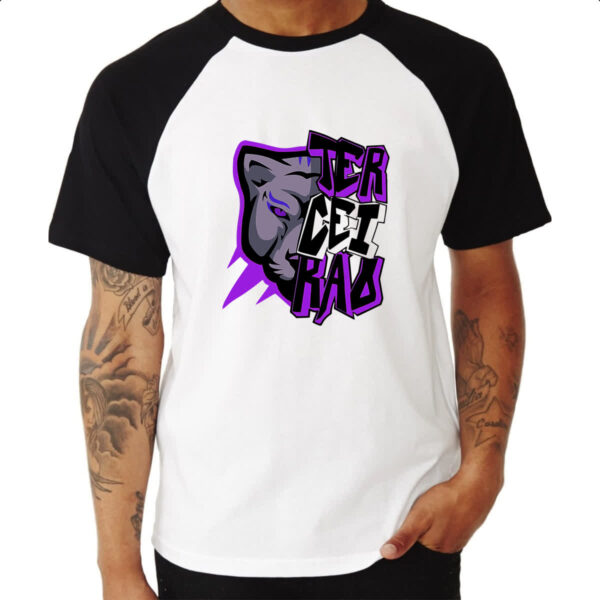 Camiseta Raglan Terceirao Pantera rosto - Imagem 3