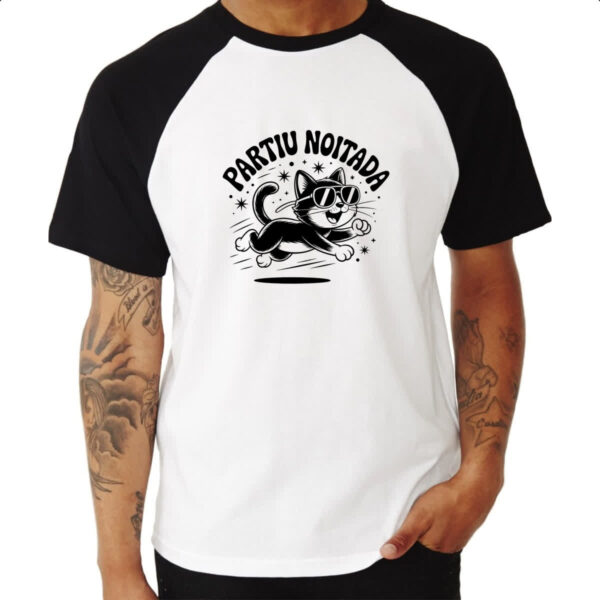 Camiseta Raglan Partiu Noitada Gato - Imagem 3
