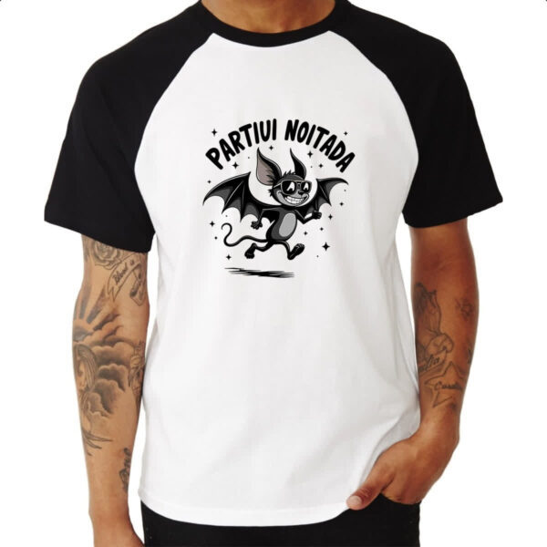 Camiseta Raglan Partiu Noitada Morcego - Imagem 3