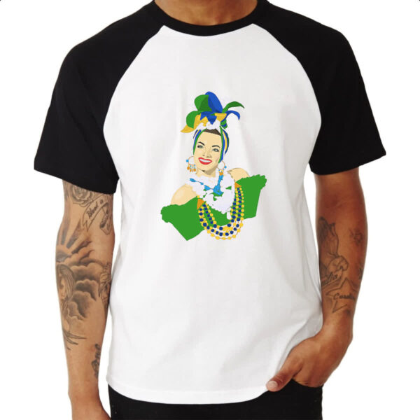 Camiseta Raglan Carmen Miranda Ilustracao - Imagem 3