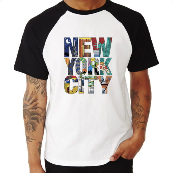 Camiseta Raglan New York City Elementos - Imagem 3