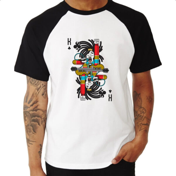Camiseta Raglan Baralho Rei Bob Marley - Imagem 3