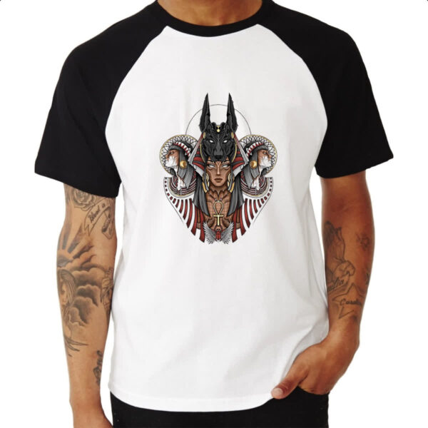 Camiseta Raglan Anubis Ankh Escaravelho - Imagem 3