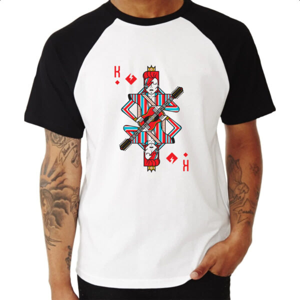 Camiseta Raglan Baralho Rei David Bowie - Imagem 3