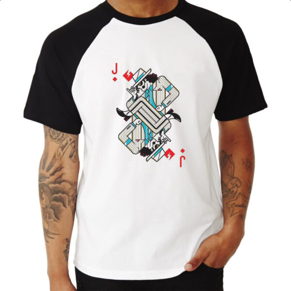 Camiseta Raglan Baralho Valete Michael Jackson - Imagem 3