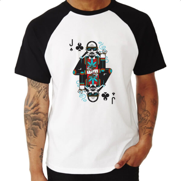 Camiseta Raglan Baralho Valete Snoop Dogg - Imagem 3