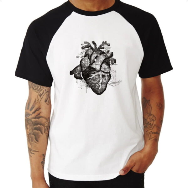 Camiseta Raglan Coracao Restless Heart - Imagem 3