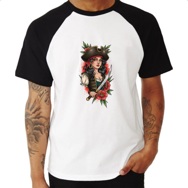 Camiseta Raglan Lady Pirata - Imagem 3