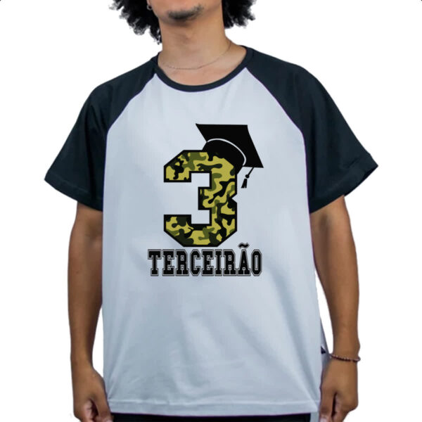 Camiseta Raglan Terceirao Camuflagem 3 com capelo - Imagem 4