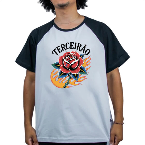 Camiseta Raglan Terceirao Rosa Flamejante - Imagem 4