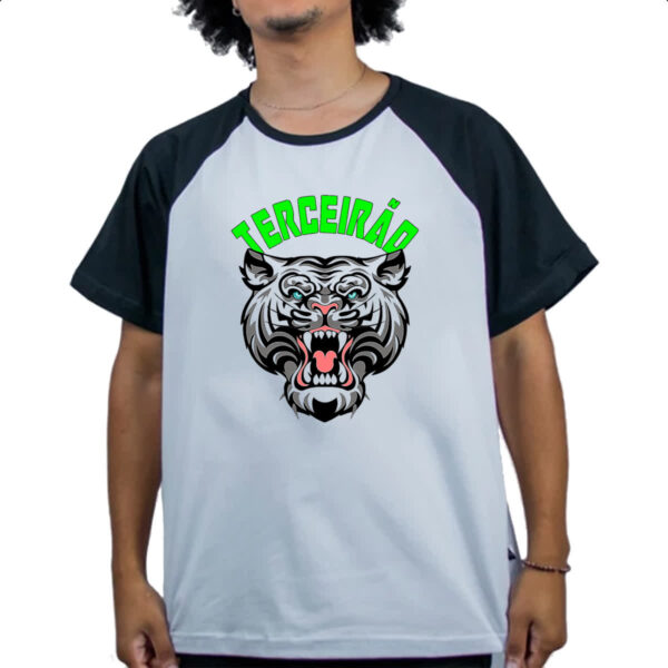Camiseta Raglan Terceirao Tigre rugindo - Imagem 4