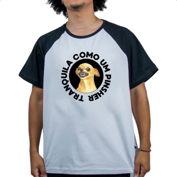 Camiseta Raglan Tranquila como um pinsher - Imagem 4