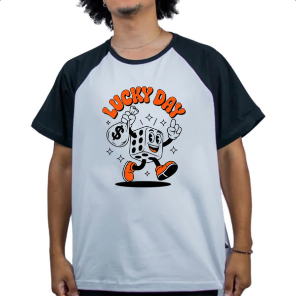 Camiseta Raglan Dia de sorte - Imagem 4
