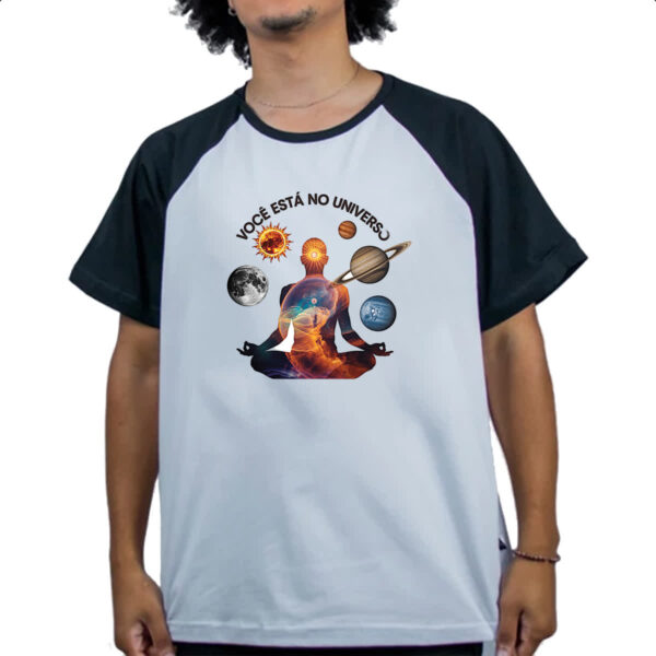 Camiseta Raglan Voce Esta no Universo - Imagem 4