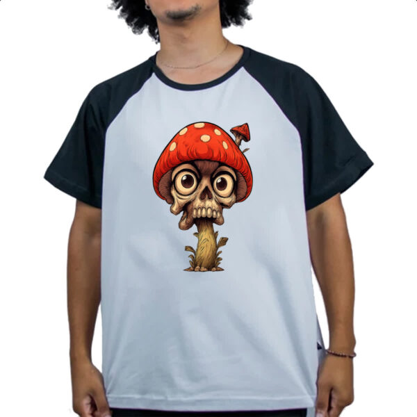 Camiseta Raglan Cogumelo Skull - Imagem 4