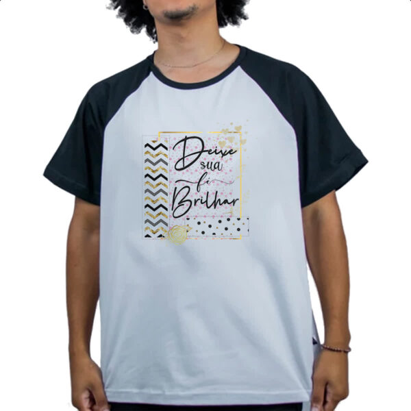 Camiseta Raglan Gospel Deixe a fe brilhar - Imagem 4